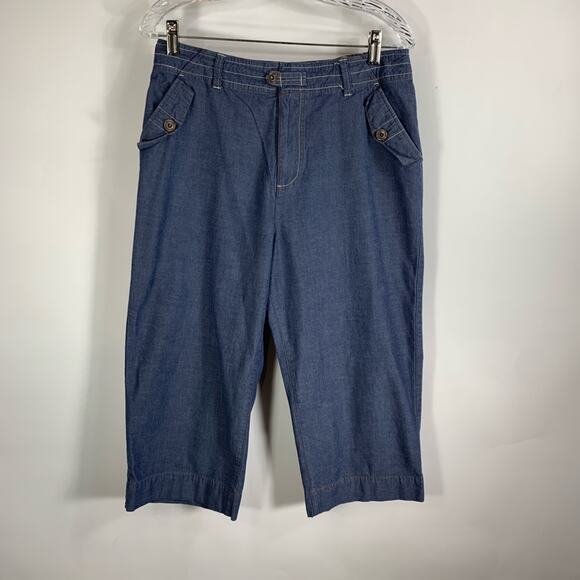 Denim & Co Denim Capri Chambray Sz Medium - Picture 2 of 6